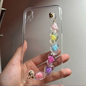 iPhone XR cute heart chain case